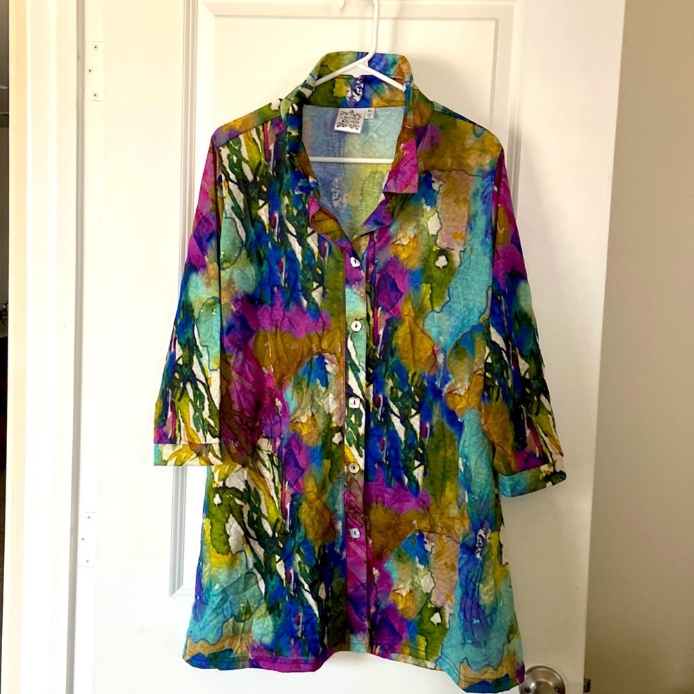 Watercolor tunic blouse Size XL